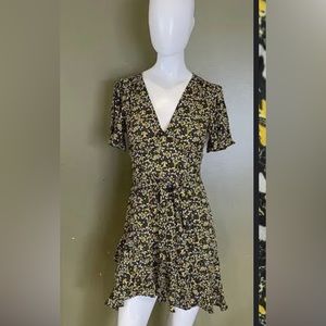 Topshop Floral Dress Yellow/White/Black